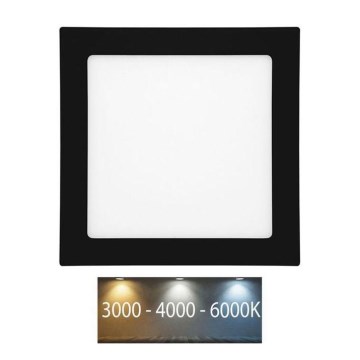 LED Bathroom recessed light RAFA LED/12W/230V 3000/4000/6000K 17x17 cm IP44 black