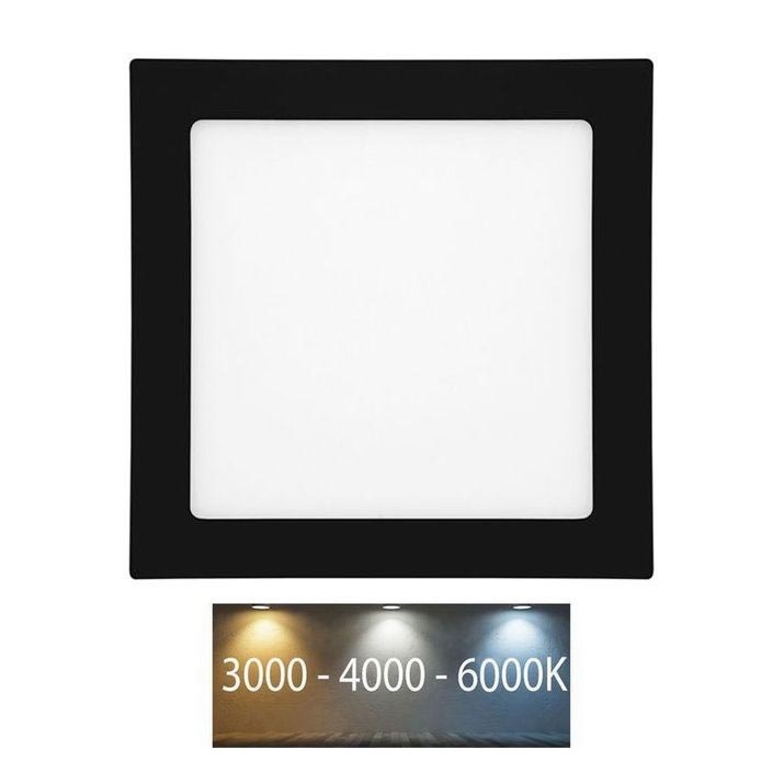 LED Bathroom recessed light RAFA LED/12W/230V 3000/4000/6000K 17x17 cm IP44 black