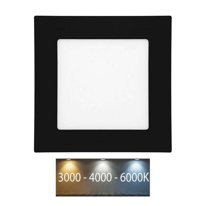 LED Bathroom recessed light RAFA LED/6W/230V 3000/4000/6000K 12x12 cm IP44 black