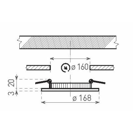 LED Bathroom recessed light VEGA LED/12W/230V 2800K d. 16,8 cm IP44 snow white
