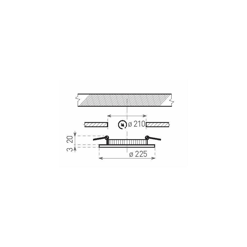 LED Bathroom recessed light VEGA LED/18W/230V 2800K d. 22,5 cm IP44