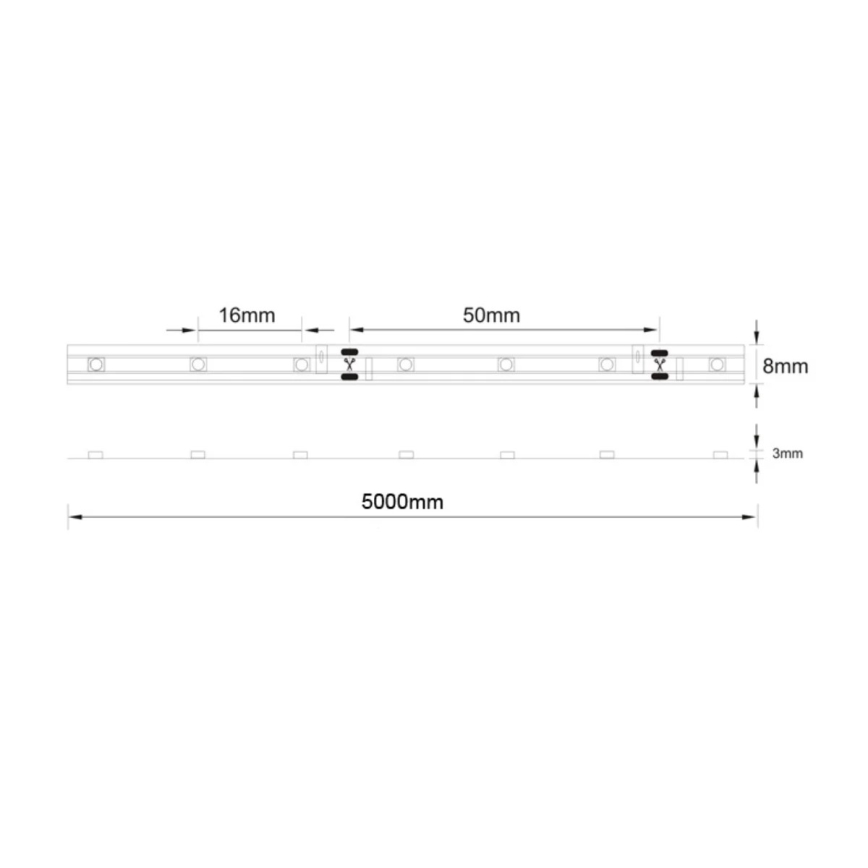 LED bathroom strip 5m 8,5W /12V IP44 3000K