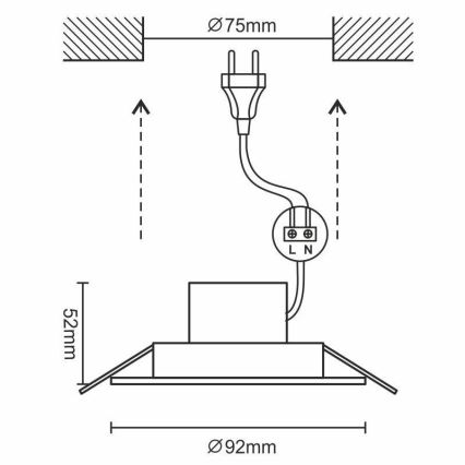 LED Bathroom suspended ceiling light LED/7W/230V 3000K silver IP44