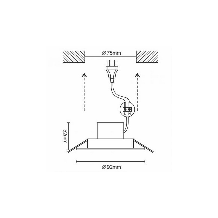 LED Bathroom suspended ceiling light LED/7W/230V 4000K silver IP44