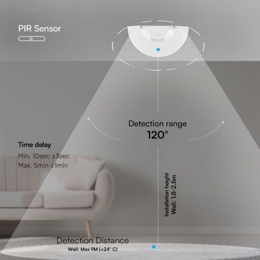 LED Bathroom wall light with sensor SAMSUNG CHIP LED/10W/230V 4000K IP54 white