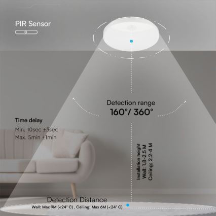 LED Bathroom wall light with sensor SAMSUNG CHIP LED/15W/230V 3000/4000/6000K IP44 white