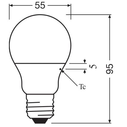 LED Bulb A40 E27/4,9W/230V 2700K - Osram