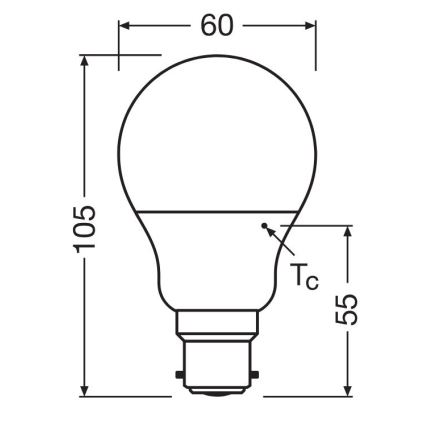 LED Bulb A60 B22d/8,5W/230V 2700K - Osram