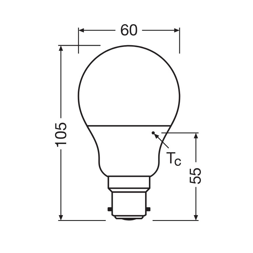 LED Bulb A60 B22d/8,5W/230V 2700K - Osram