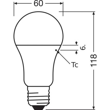 LED Bulb A60 E27/13W/230V 3000K - Osram