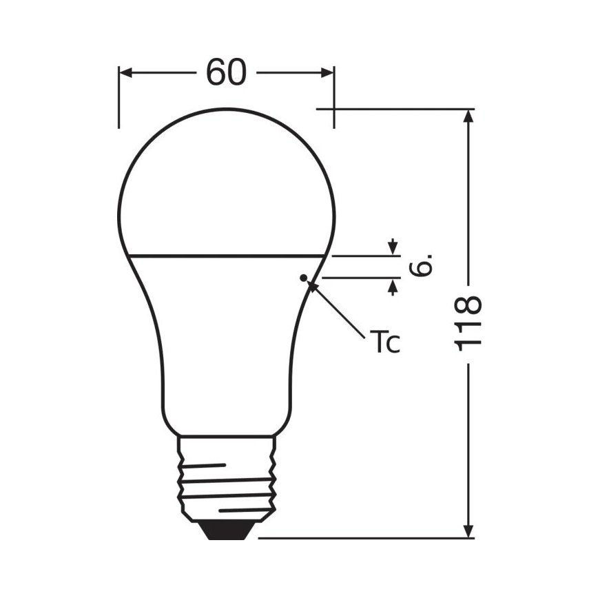 LED Bulb A60 E27/13W/230V 3000K - Osram