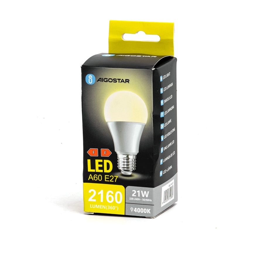 LED Bulb A60 E27/21W/230V 4000K - Aigostar