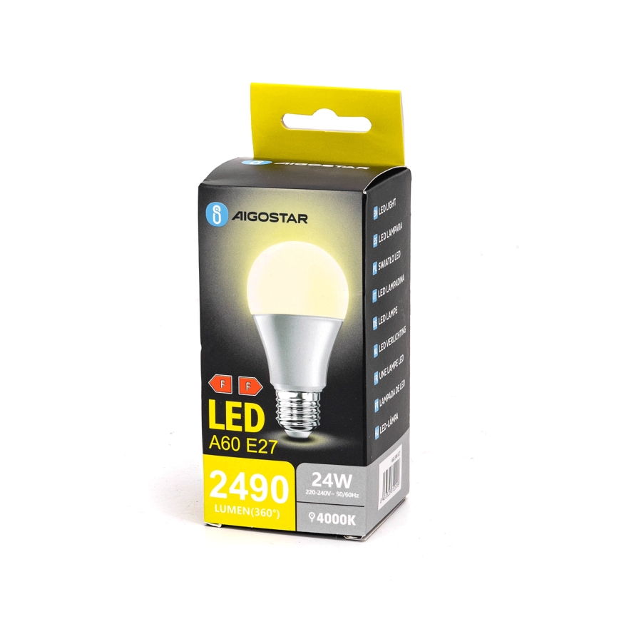 LED Bulb A60 E27/24W/230V 4000K - Aigostar