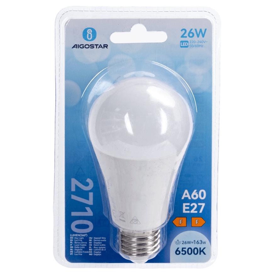 LED Bulb A60 E27/26W/230V 6500K - Aigostar