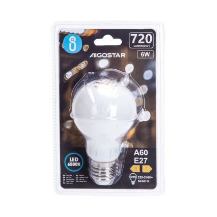 LED Bulb A60 E27/6W/230V 6500K 330° - Aigostar