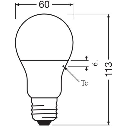 LED Bulb A60 E27/8,5W/230V 2700K - Osram