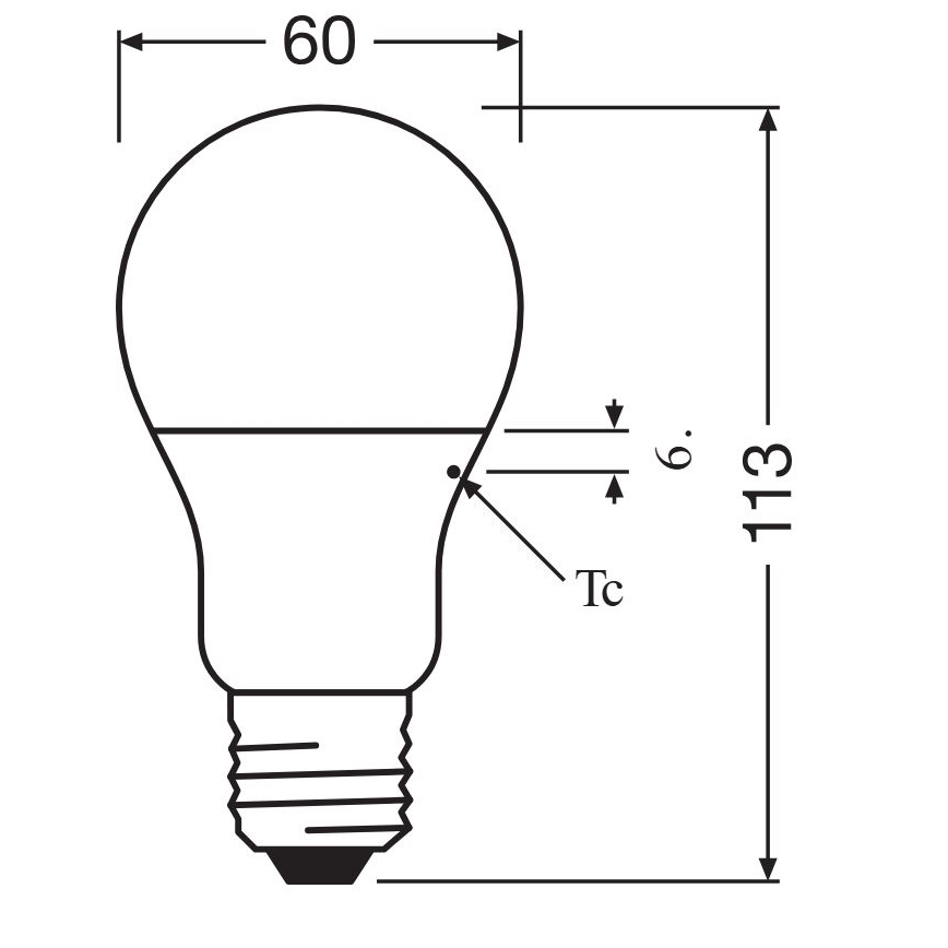 LED Bulb A60 E27/8,5W/230V 2700K - Osram