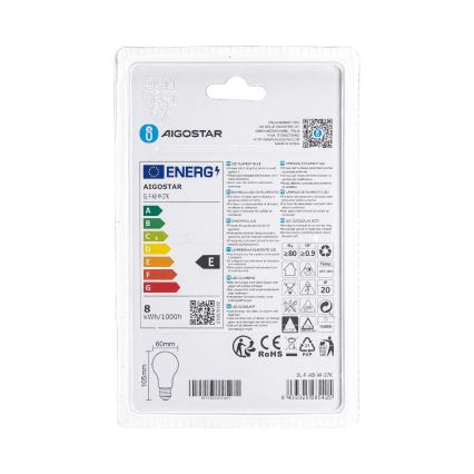 LED Bulb A60 E27/8W/230V 330° 2700K - Aigostar