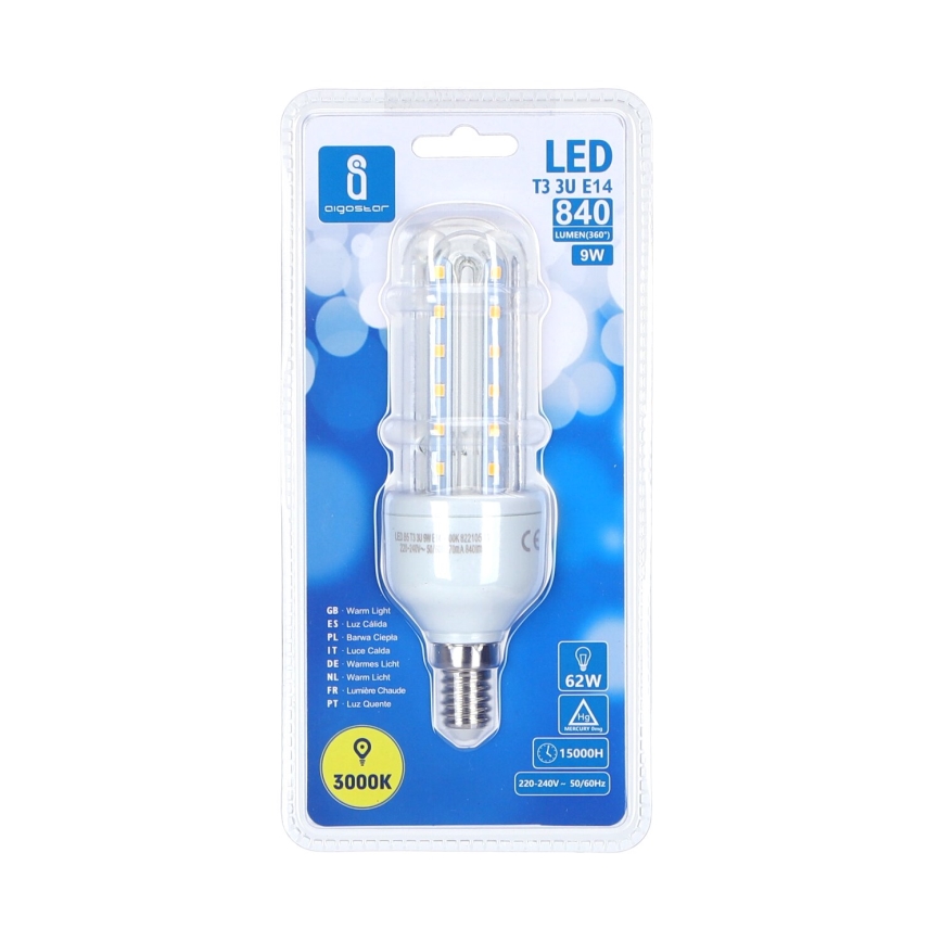 LED Bulb B5 E14/9W/230V 3000K - Aigostar