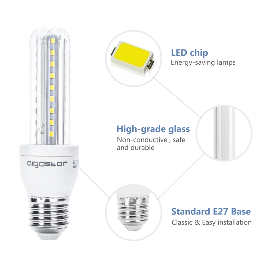 LED Bulb B5 E27/8W/230V 6500K - Aigostar