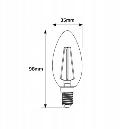 LED bulb C35 E14/4W/230V 2500K