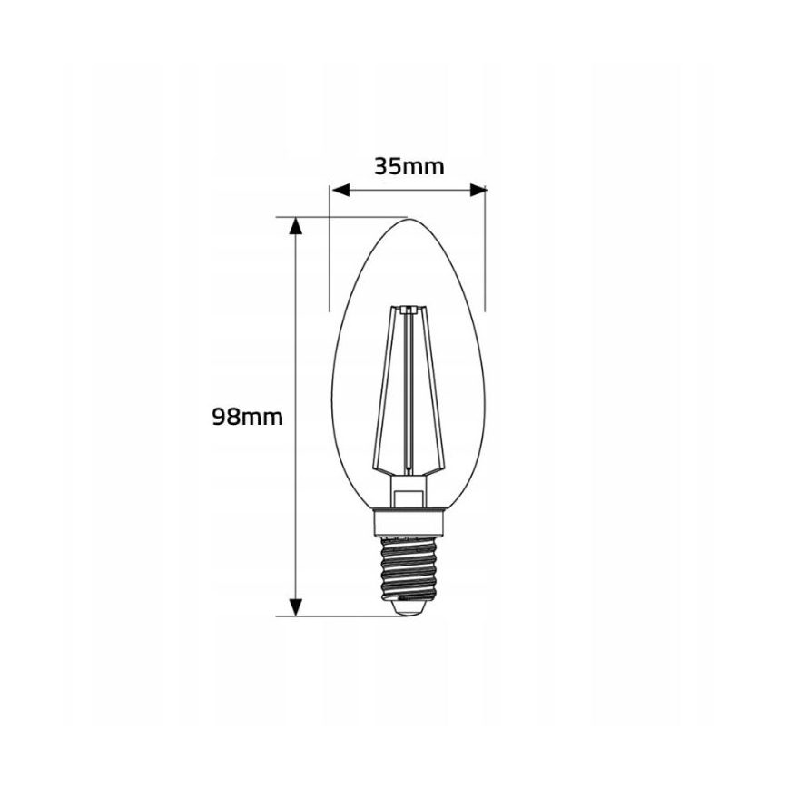 LED bulb C35 E14/4W/230V 2500K