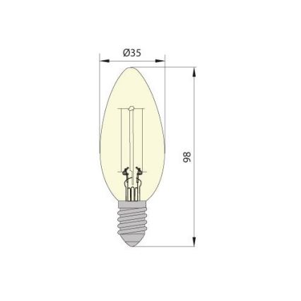 LED Bulb CLASIC AMBER C35 E14/5W/230V 2200K -  Brilagi