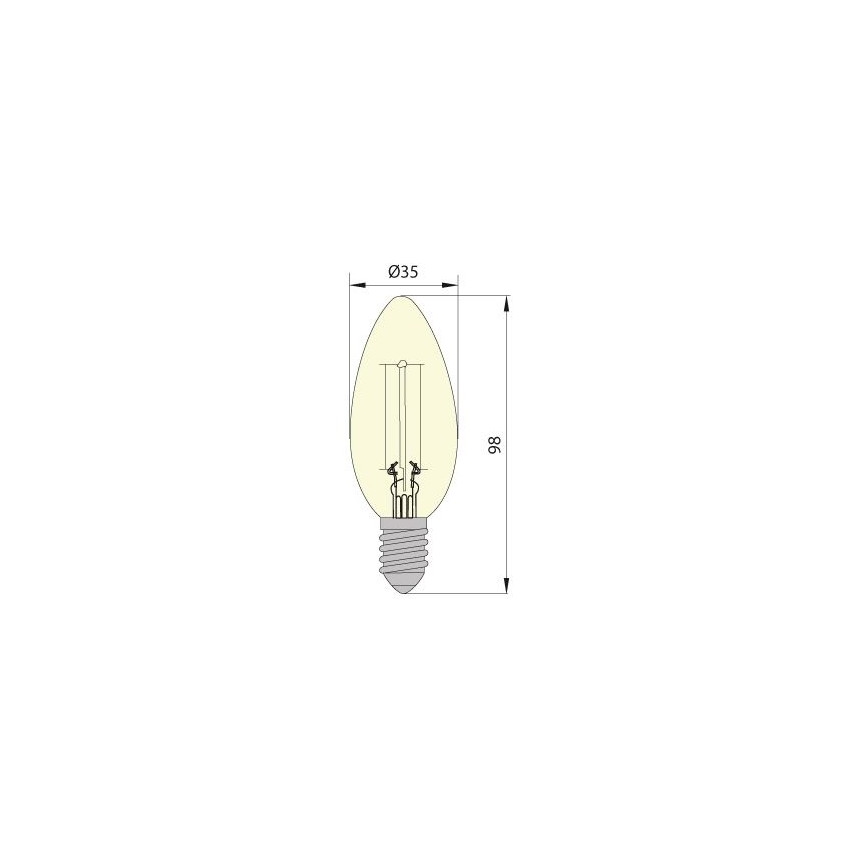 LED Bulb CLASIC AMBER C35 E14/5W/230V 2200K -  Brilagi