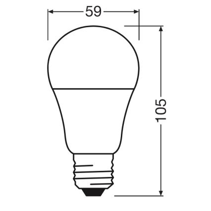LED Bulb CLASSIC A60 E27/8W/230V 4000K - Ledvance