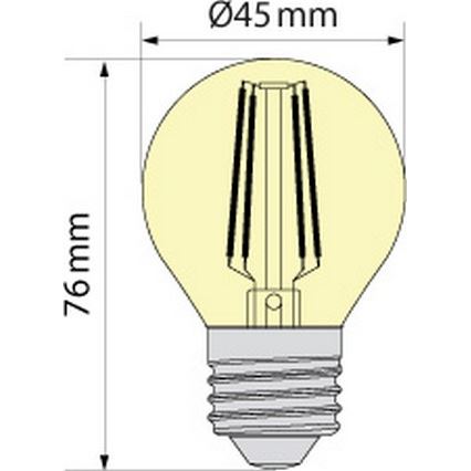 LED Bulb CLASSIC AMBER G45 E27/6.5W/230V 2200K - Brilagi