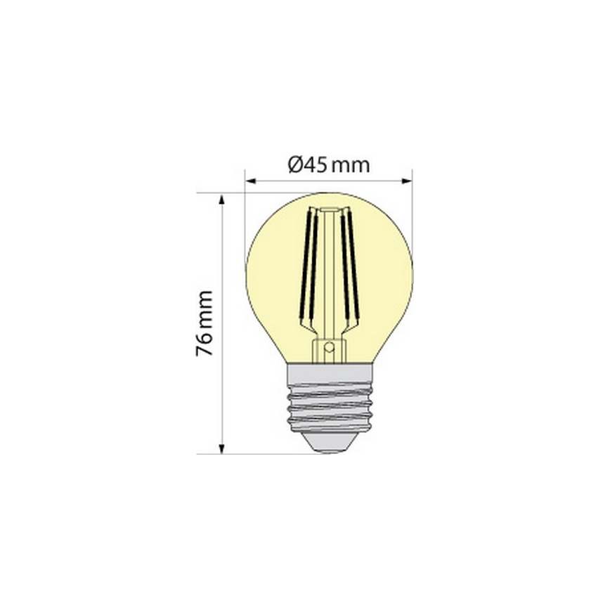LED Bulb CLASSIC AMBER G45 E27/6.5W/230V 2200K - Brilagi