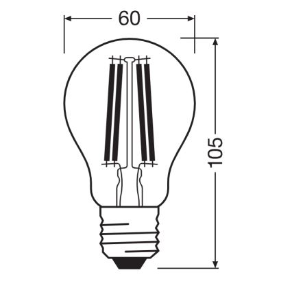 LED Bulb CLASSIC FILAMENT A60 E27/11W/230V 2700K - Ledvance