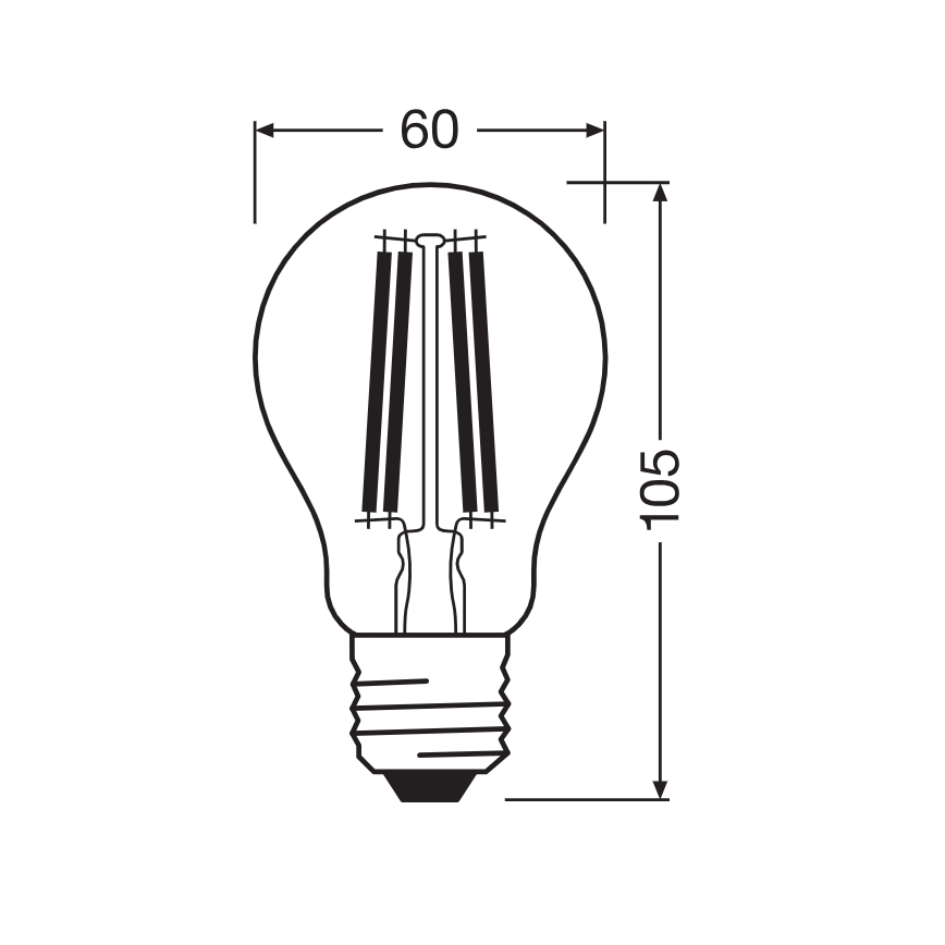 LED Bulb CLASSIC FILAMENT A60 E27/11W/230V 2700K - Ledvance