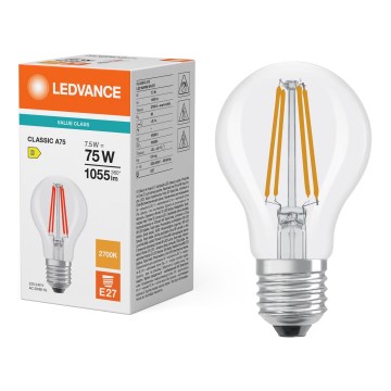 LED Bulb CLASSIC FILAMENT A60 E27/7,5W/230V 2700K - Ledvance