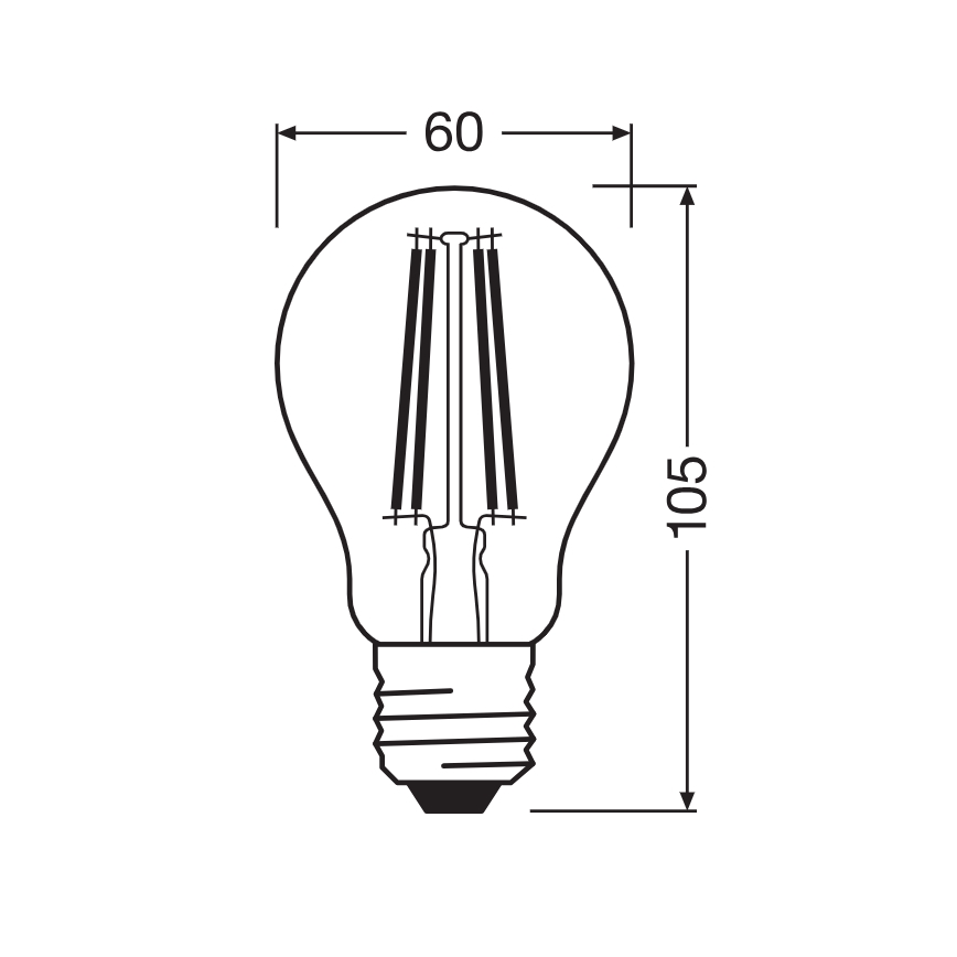 LED Bulb CLASSIC FILAMENT A60 E27/7W/230V 2700K - Ledvance