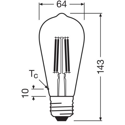 LED Bulb CLASSIC FILAMENT E27/6.5W/230V 4000K - Osram