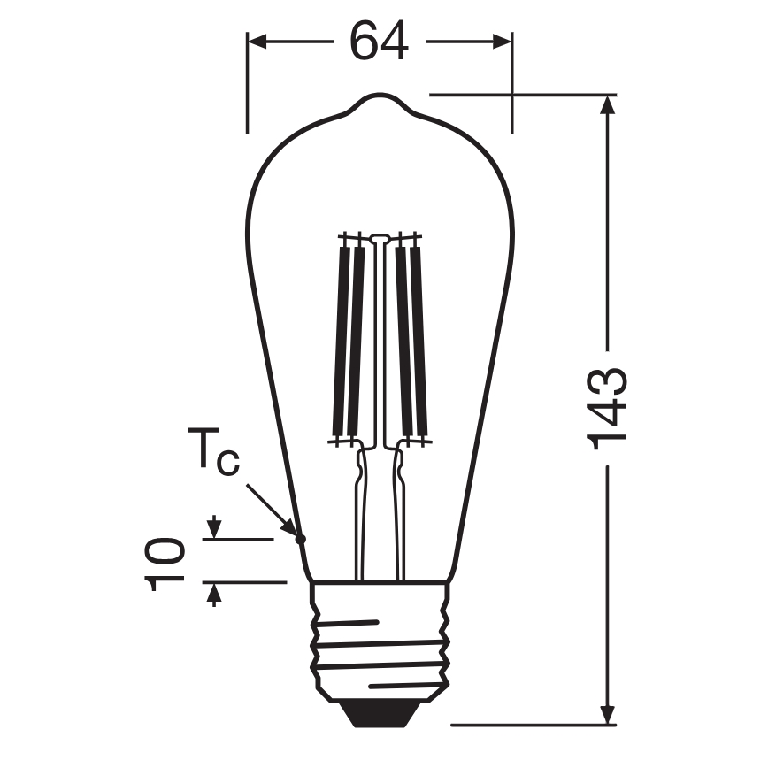 LED Bulb CLASSIC FILAMENT E27/6.5W/230V 4000K - Osram