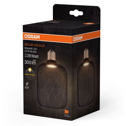 LED Bulb DECOR FLAT E27/3,5W/230V 2700K black - Osram