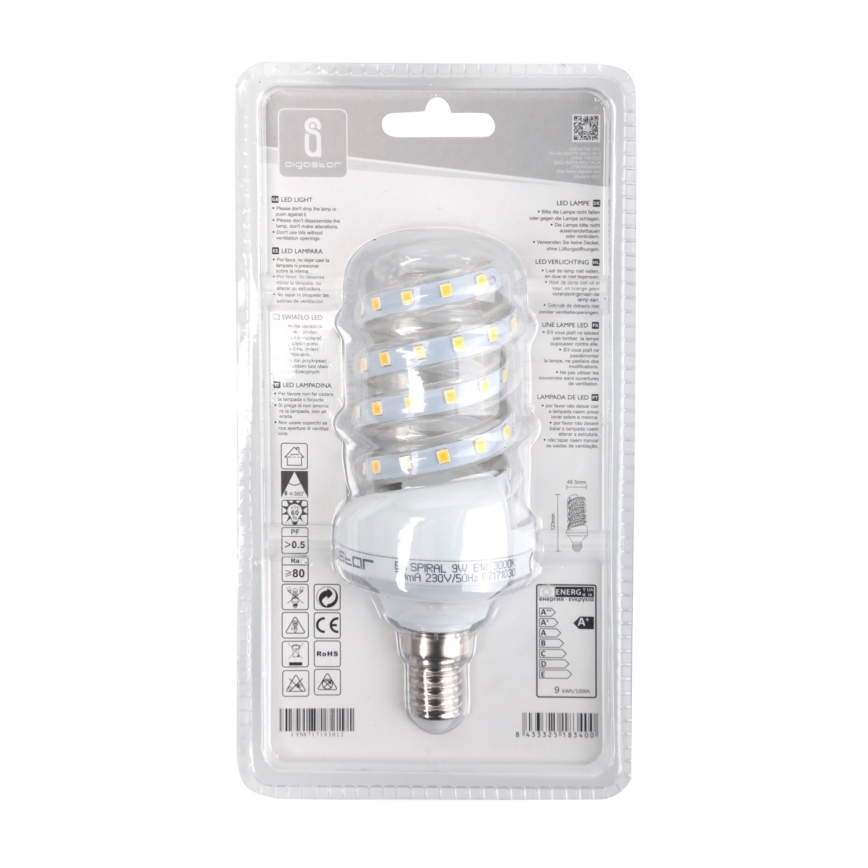 LED Bulb E14/9W/230V 3000K - Aigostar