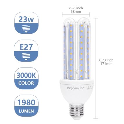 LED Bulb E27/23W/230V 3000K - Aigostar