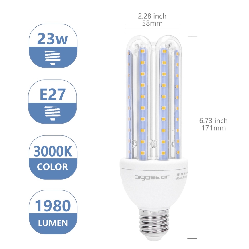 LED Bulb E27/23W/230V 3000K - Aigostar