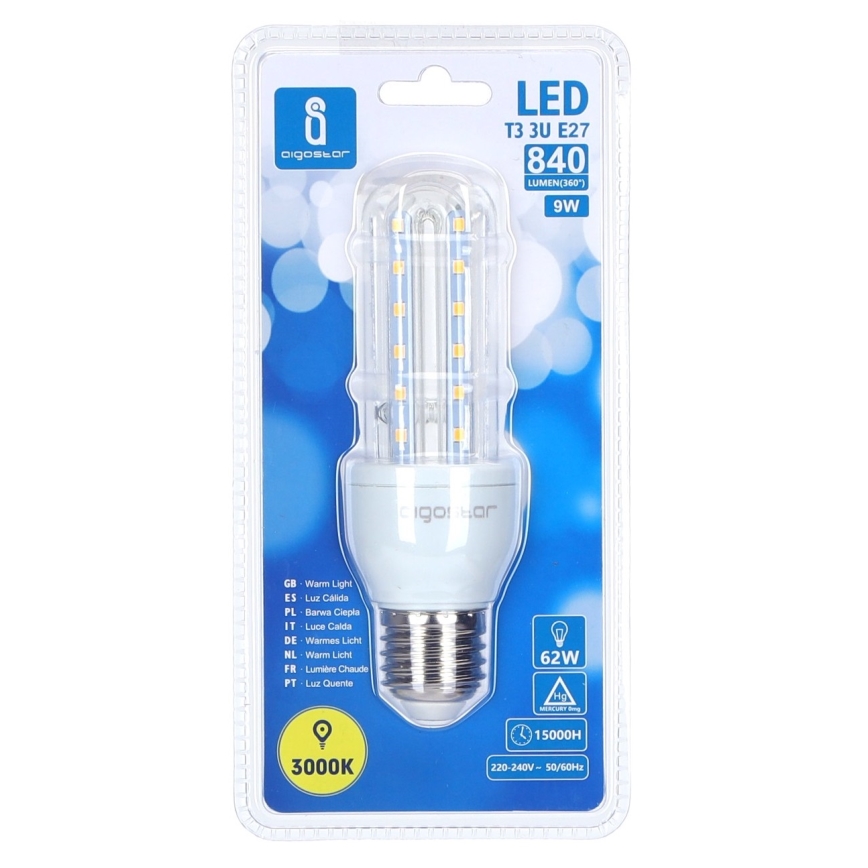 LED Bulb E27/9W/230V 3000K - Aigostar