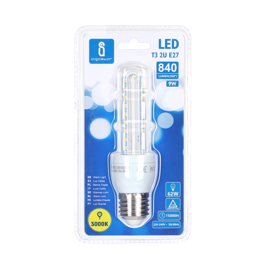 LED Bulb E27/9W/230V 3000K - Aigostar