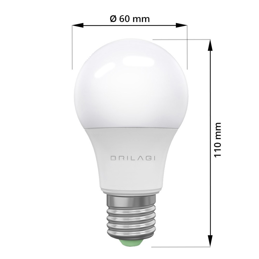 LED Bulb ECOLINE A60 E27/15W/230V 4000K - Brilagi