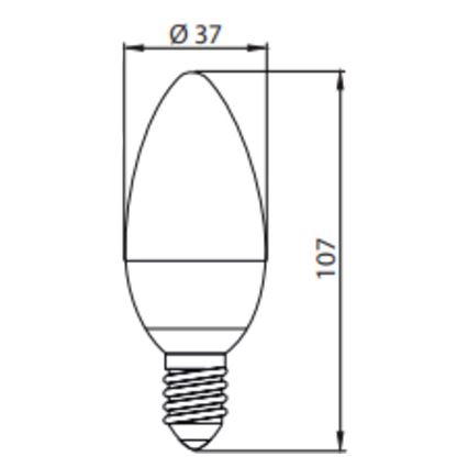 LED Bulb ECOLINE C37 E14/7W/230V 4000K -  Brilagi