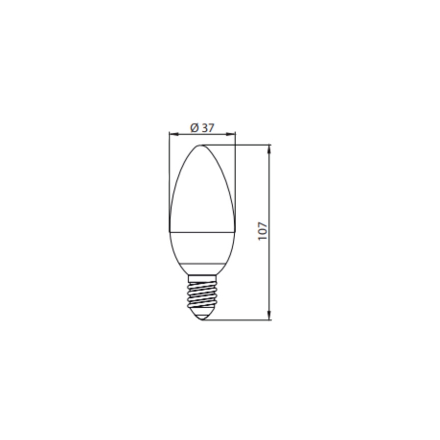 LED Bulb ECOLINE C37 E14/7W/230V 4000K -  Brilagi