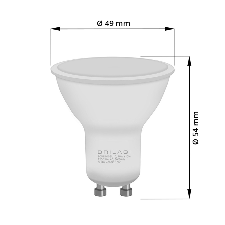 LED Bulb ECOLINE GU10/6W/230V 4,000K - Brilagi