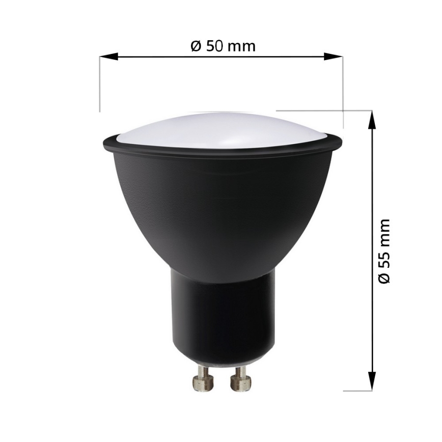 LED Bulb ECOLINE GU10/8,5W/230V 4000K black - Brilagi