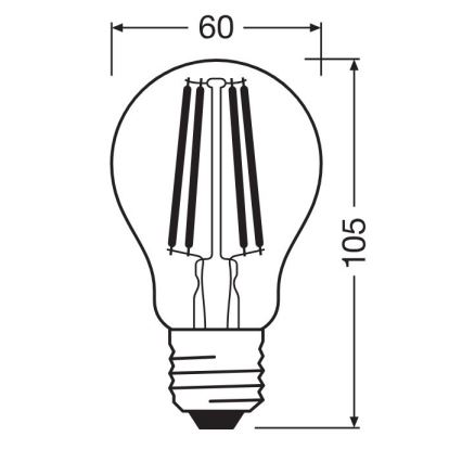 LED Bulb FILAMENT A100 E27/11W/230V 2700K - Osram