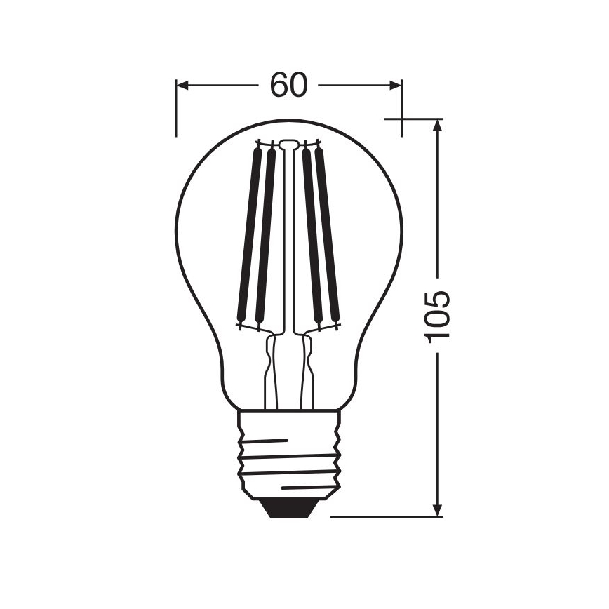 LED Bulb FILAMENT A100 E27/11W/230V 2700K - Osram